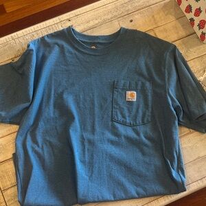 Carhartt Men Original Pocket Tee Teal Blue